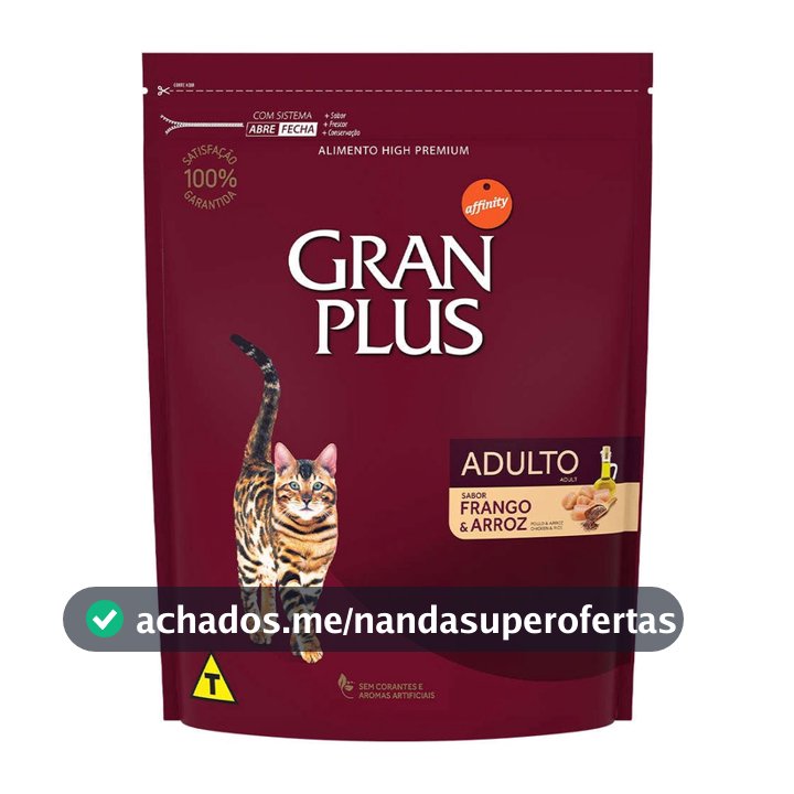 Ração GranPlus Gatos Adultos Sabor Frango e Arroz 3kg