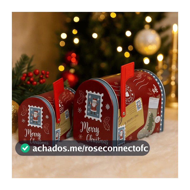 Kit 2 Caixas Correio Natalinas - Wincy Natal / Enfeite Decoração / Porta Cartas Pendurar Parede