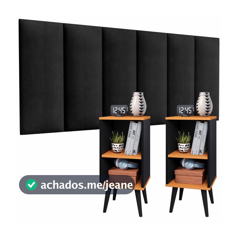 Conjunto de Mesa Cabeceira com Cabeceira de Cama Queen 160 cm de Largura Cabeceira de Cama de Casal com Mesinha Lateral