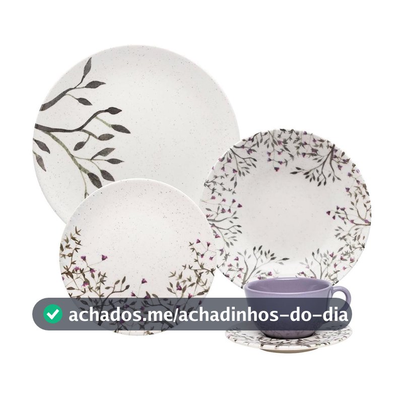 Aparelho de Jantar e Chá 20 Pçs Oxford Unni Lilac
