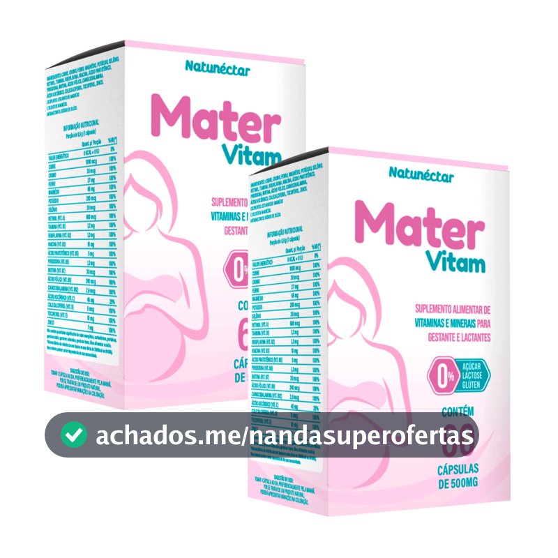 Kit Combo 2X Mater Vitam 120 cápsulas Vitamina Gestantes Mamães Lactantes
