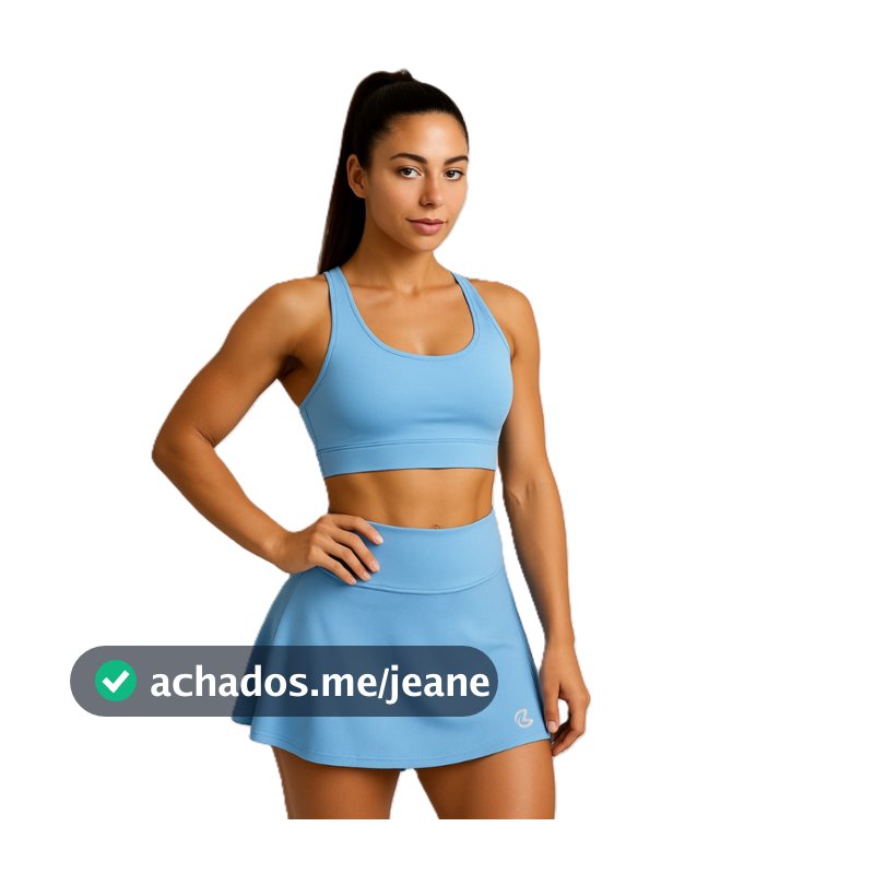 Conjunto Saia Short e Top Sem Bojo Fitness Feminino Academia Beach Tênis Lazer Confortável