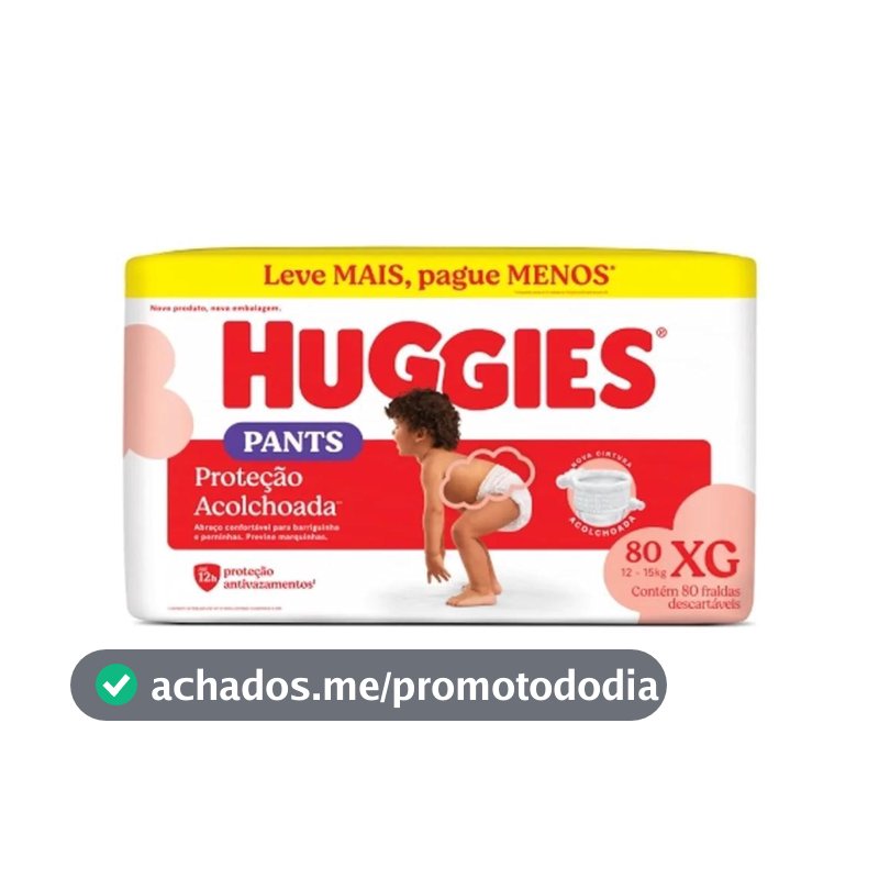 Fralda Huggies Máxima Proteção Roupinha Xg Max 80 Unidades