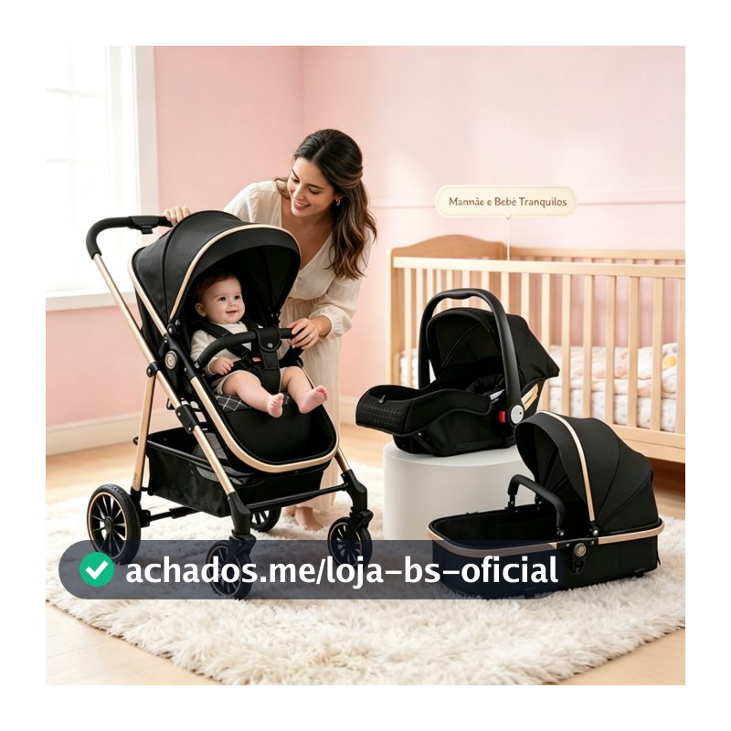 3-in-1 Baby Stroller Set with Detachable Moses Basket, Suitable for All Baby Stages