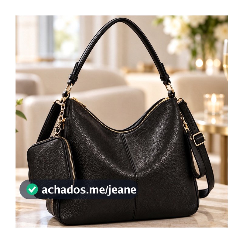 Bolsa Tote Couro Sintético Textura Granulada Resistente Dois Compartimentos Alça Ajustavel Uso Diario