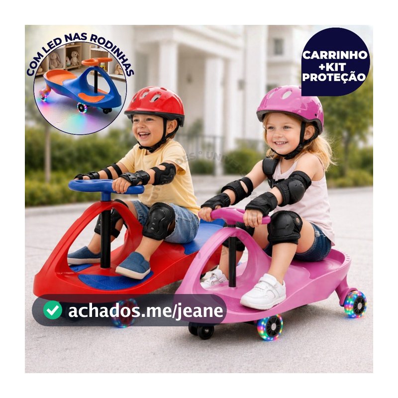 Carrinho Rolimã Car 360º Infantil Led nas Rodinhas Volante