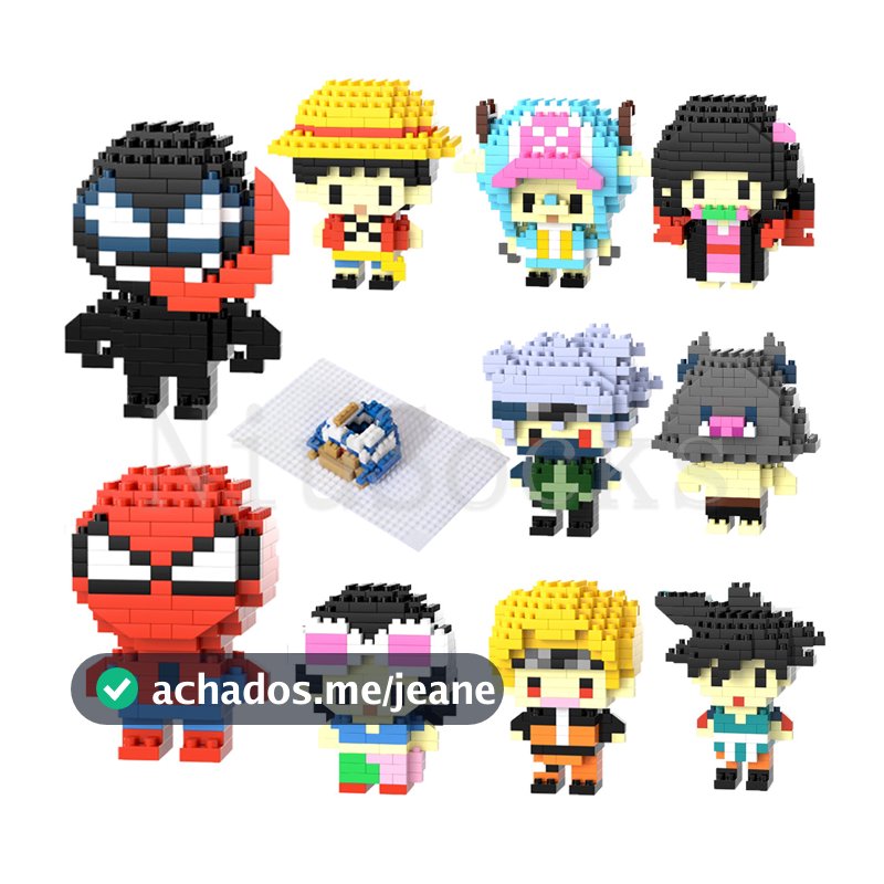 Montagem De Bloco De Construção De Desenhos Animados Brinquedos Educativos Série anime Crianças Boneca Fã Presentes De A