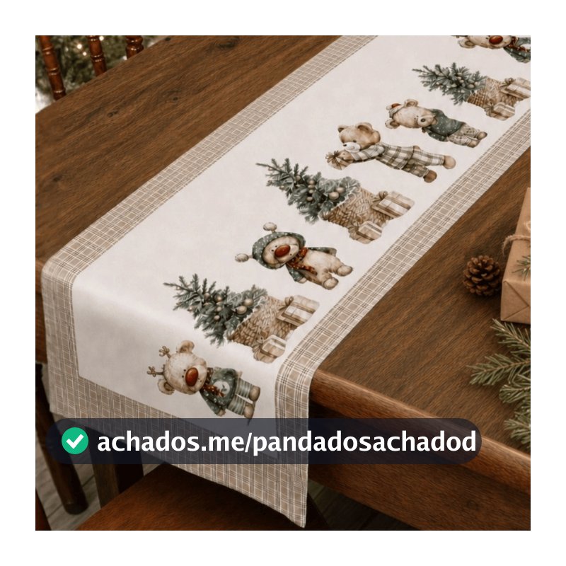 Caminho de Mesa de Natal Avulso - 1,30 x 0,50 (Decoração, Trilho de Mesa, Enfeites de Natal )