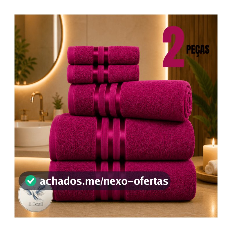 Kit 2 Toalha 1 Banho e 1 Rosto Básicas 100% Algodão 2 Unidades Clean Macia Confort Toque Macio