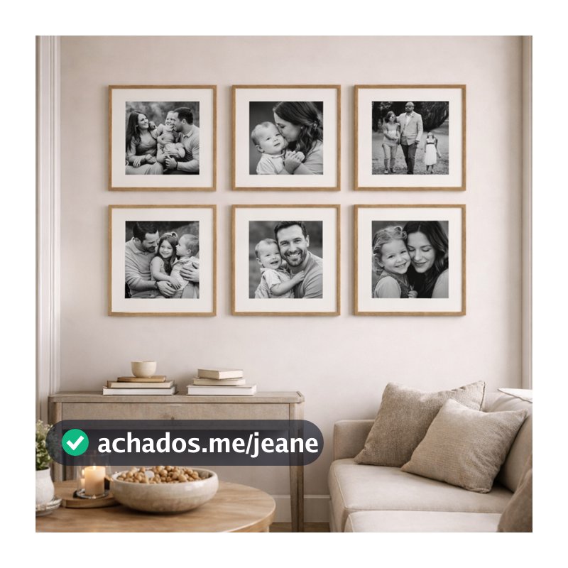 Kit 6 Quadros Decorativos Personalizados com Foto e Moldura Premium