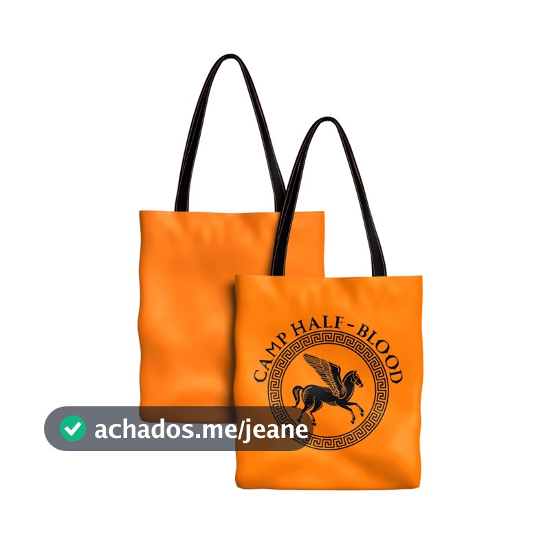 Ecobag Percy Jackson Personagens Acampamento Meio Sangue Livro Série 40x40cm