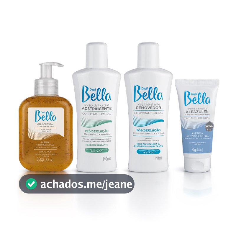 Kit Pré E Pós Depilação Loção Óleo Gel Calmante Camomila E Alfazulen Depil Bella