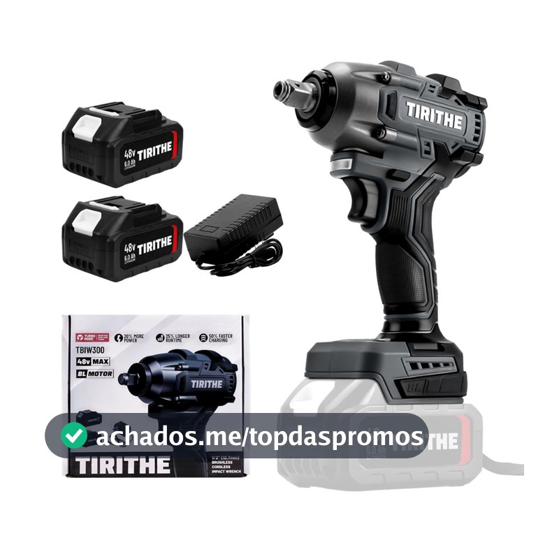 Chave De Impacto Brushless 500nm 48v Com 2 Baterias Portátil Sem Fio