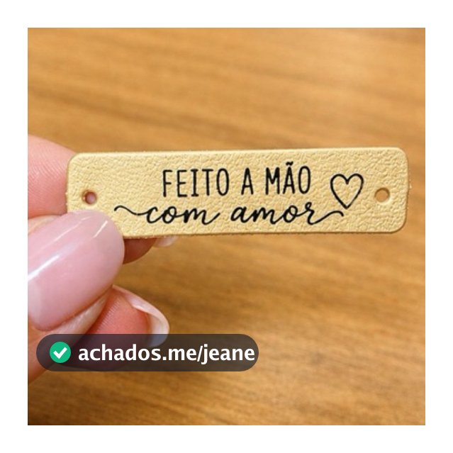 Etiquetas Sintéticas “Feito à Mão Com Amor”Kit 10 a 100 unidades Ideal Para Crochê e Artesanato - Tags Pronta Entrega