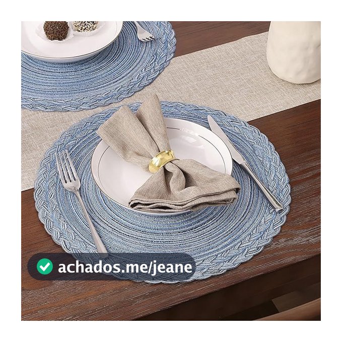 6 ou 12 Peças Jogo Americano Kit Trançado Redondo para Mesa de Jantar Sousplat Decorativo