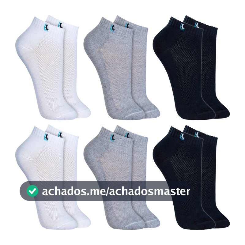 Kit 6 Pares Meias Lupo Cano Curto Baixo Soquete Algodão Confortável Unissex Masculina Feminina Original