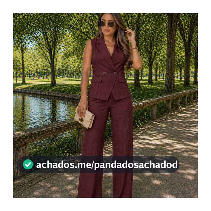 CONJUNTO ALFAIATARIA FEMININO LOUIS TWELL COLETE BLAZER SEM MANGA +...