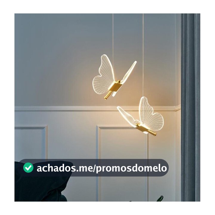 Mini lustre borboleta estilo nórdico decoração de quarto infantil 3000k/4000k/6000k