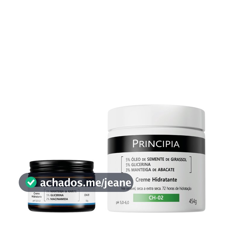 Principia Kit Hidratação Dupla c/ Creme Hidratante Corporal CH-02 + Creme Hidratante Facial CH-01