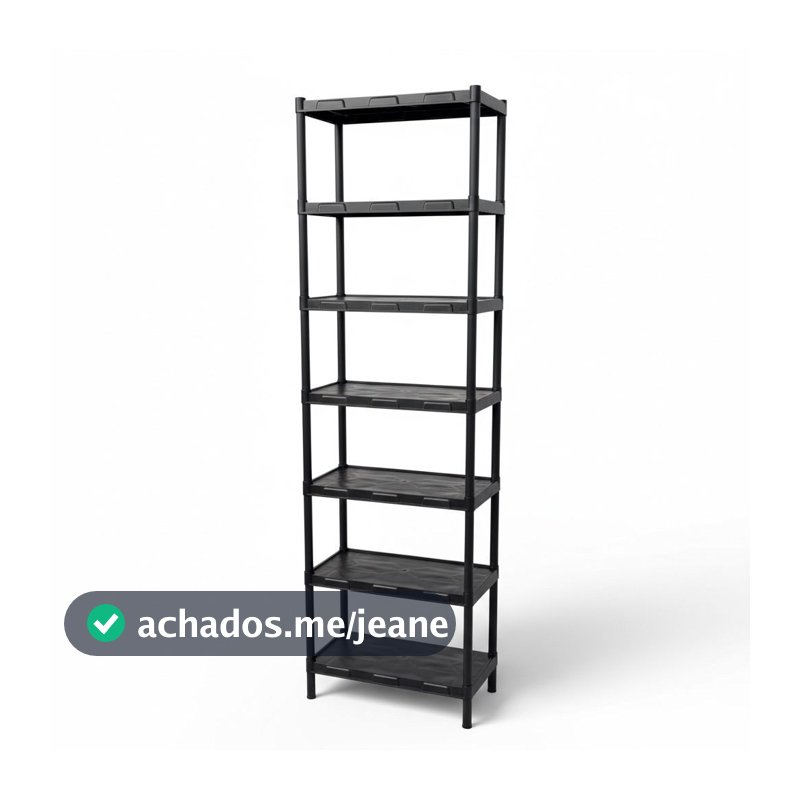 Estante Modular Preta 7 Prateleiras Flexa - 445