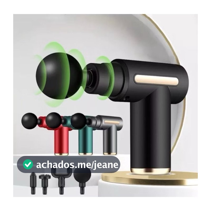 Massageador Elétrico Muscular Profissional 4 em 1 - Silencioso e Portátil com Bateria Recarregável