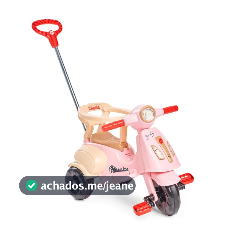 Triciclo Infantil Andador Carrinho De Passeio Motoquinha Totoka Buzina Pedal Haste Calesita