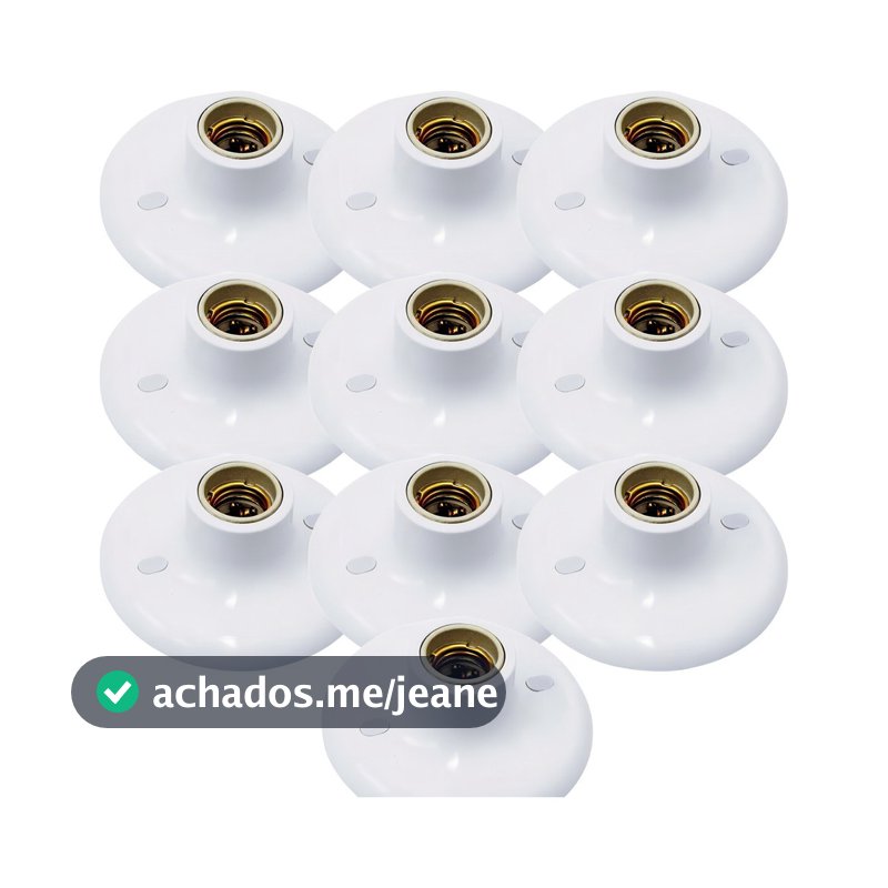 Kit 10 Plafon Suporte Lâmpadas Redondo Bocal E27 Branco 110v 220v Paflon de teto casa cozinha