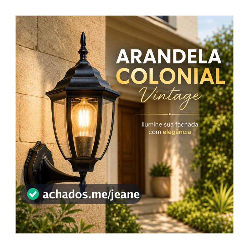 Arandela Iluminação Lustre Parede Design Colonial Rústica Bivolt 110/220v Lâmpada E27 Preta Luz Retro