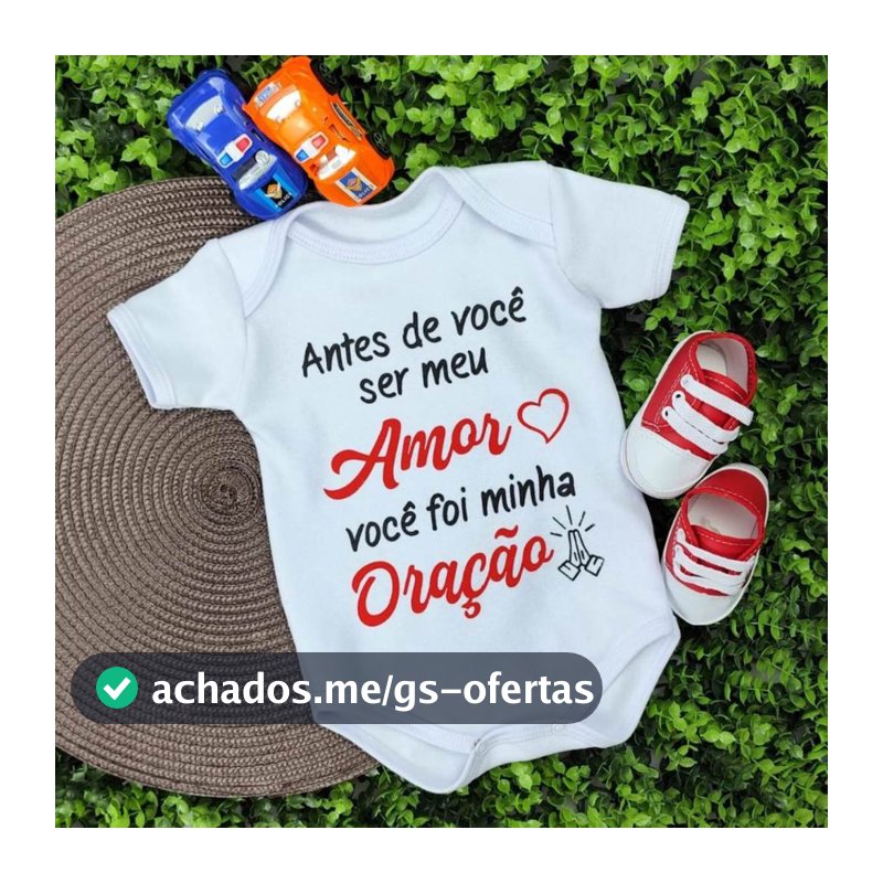 Body de Bebe Manga Curta Frases Unissex 100% Suedine