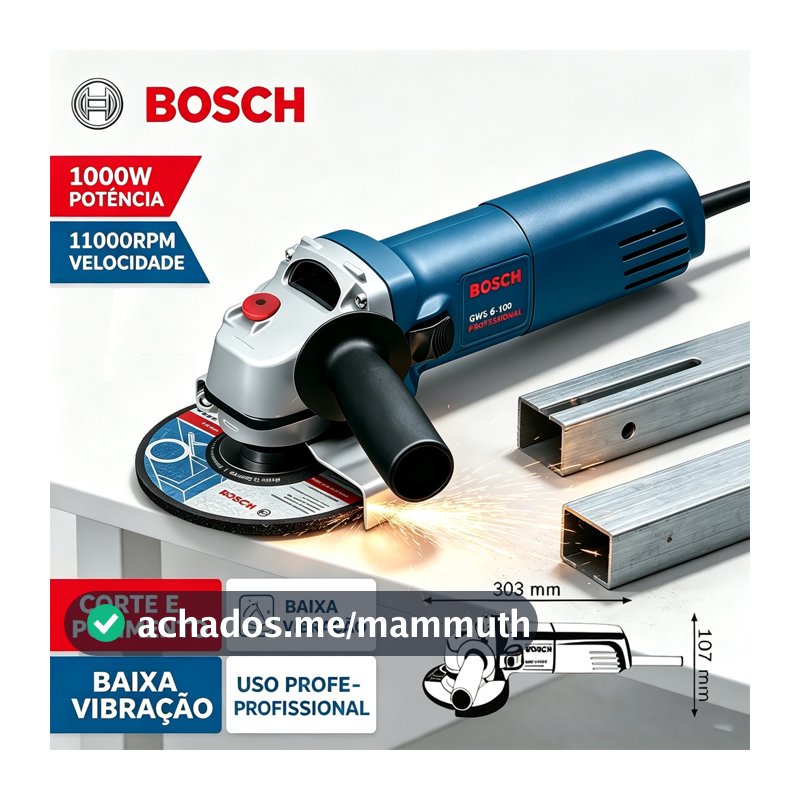 Esmerilhadeira Lixadeira Angular 1000W Lixadeira BOSCH 127V Serra Elétrica Ferramentas Elétricas