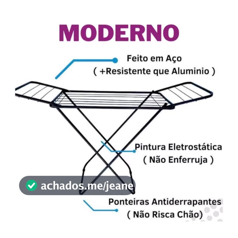 Varal De Chão Com Abas Dobrável Aço Secalux 12kg Varal de Apartamento Retratil