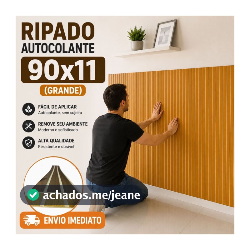 Kit Ripas Grandes 90x11 Painel Ripado Revestimento de 5 Até 40 Placas Decorativas para de Parede