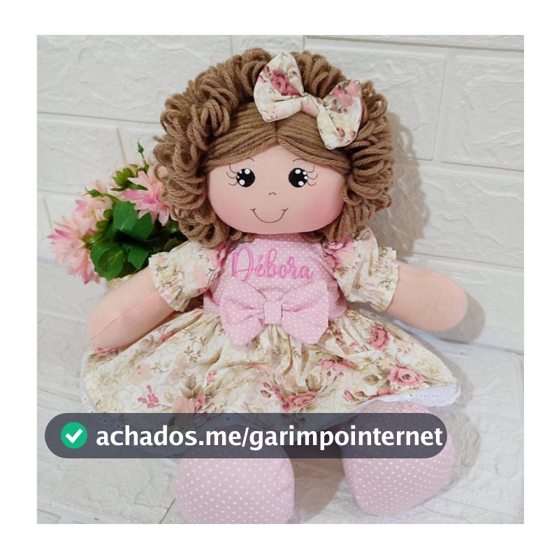 Boneca de pano  Artesanal com 30cm,Para Brincar, Decorar, Ensaio Fotográfico