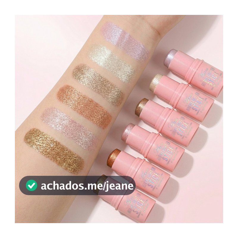 Bastão Iluminador 6 Cores À Prova D'água Longa Duração Efeito Glow Todas as Peles Frio, Neutro, Quente