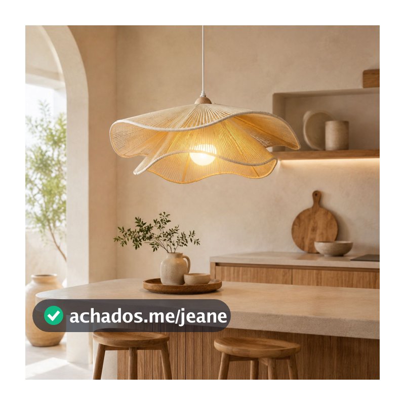Luzes Pendentes De Rattan De Arte Tecida Estilo Japonês , Lâmpada Suspensa De Sombra De Folha Boho Para Restaurante , Es