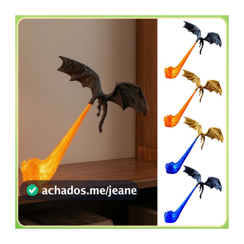 [LA] Hot Seller Escultura De Dragão Para Decoração De Estante , Arte Medieval Com Iluminação Efeito De Chama LED