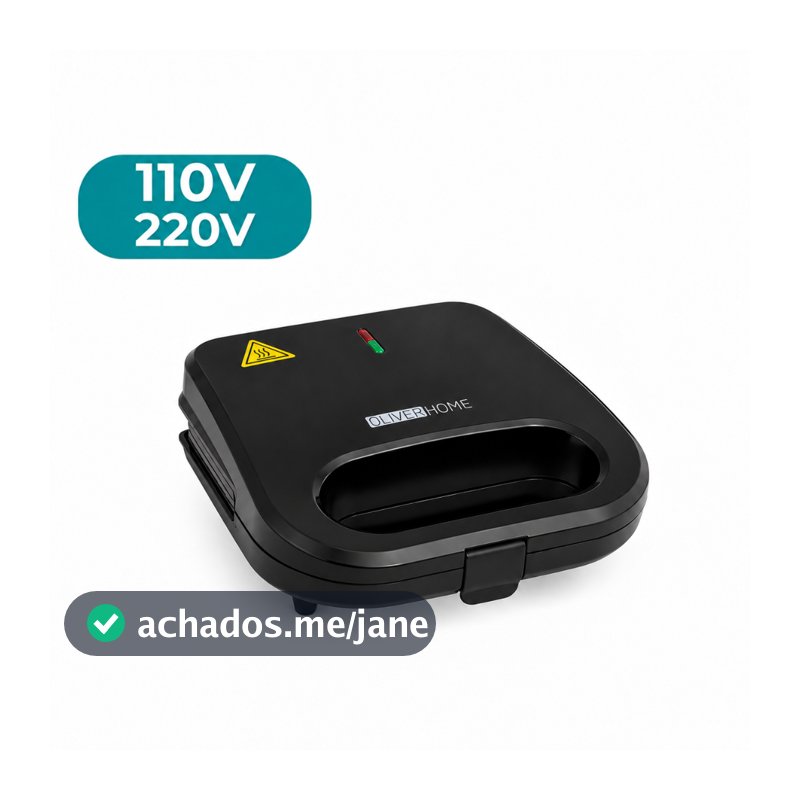 Sanduicheira Elétrica e Grill Família 2 em 1 - Inox antiaderente - 750W Oliver Home