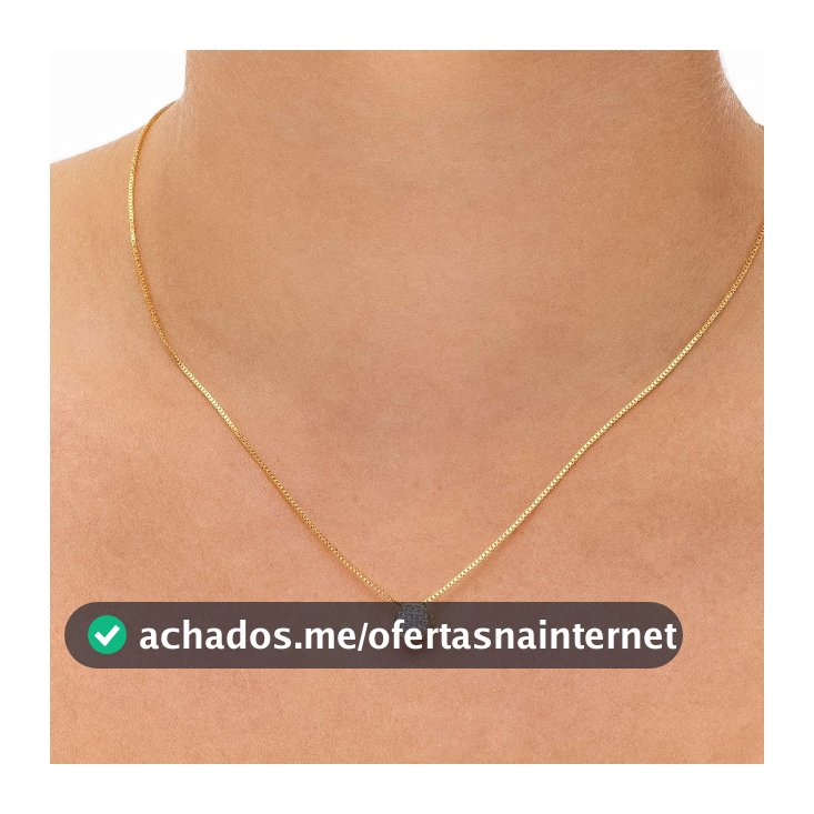 Colar Feminino Ponto De Luz Cravejado Banhado a Ouro 18k