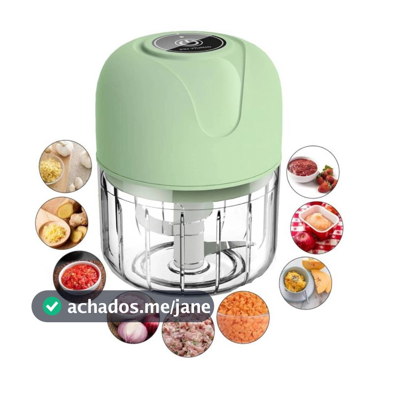 Processador Triturador Sem Fio Elétrico De Alimentos Para Legumes Alho Gengibre 250ML