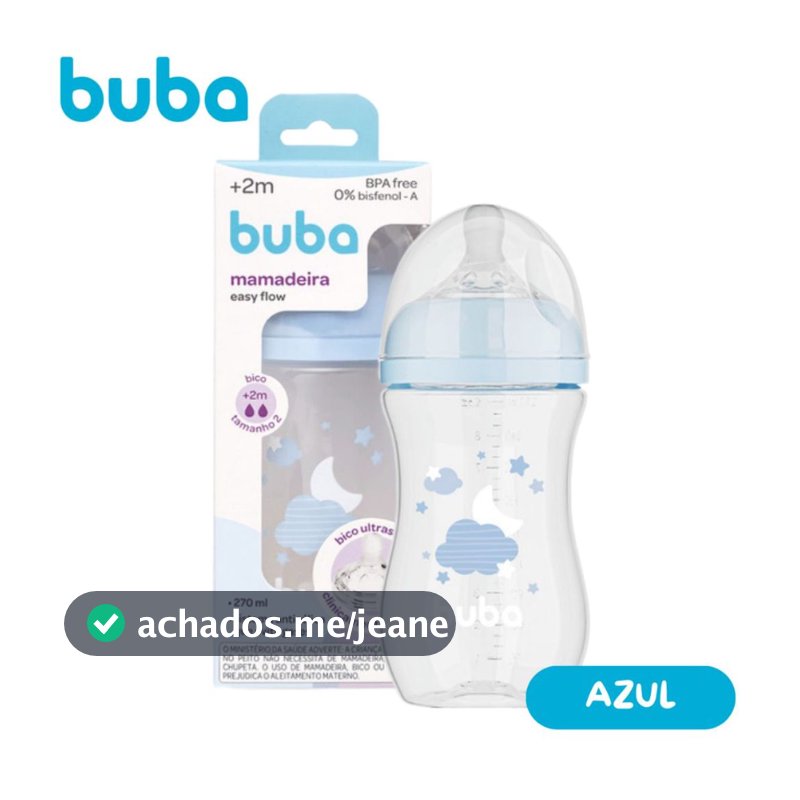 Mamadeira Buba Infantil 270ml Easy Flow Anticólica +2m
