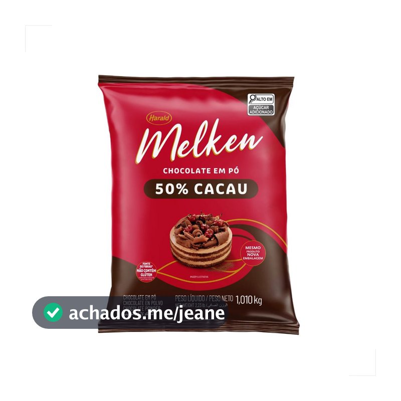 Chocolate em Pó Melken 50% 1,01kg Harald