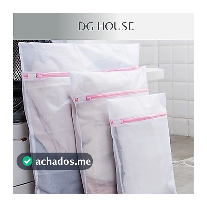 Kit com 3 Sacos para lavar roupas (P, M, G) Protetor De Lingerie Roupa Íntima Tecido Papa Bolinha