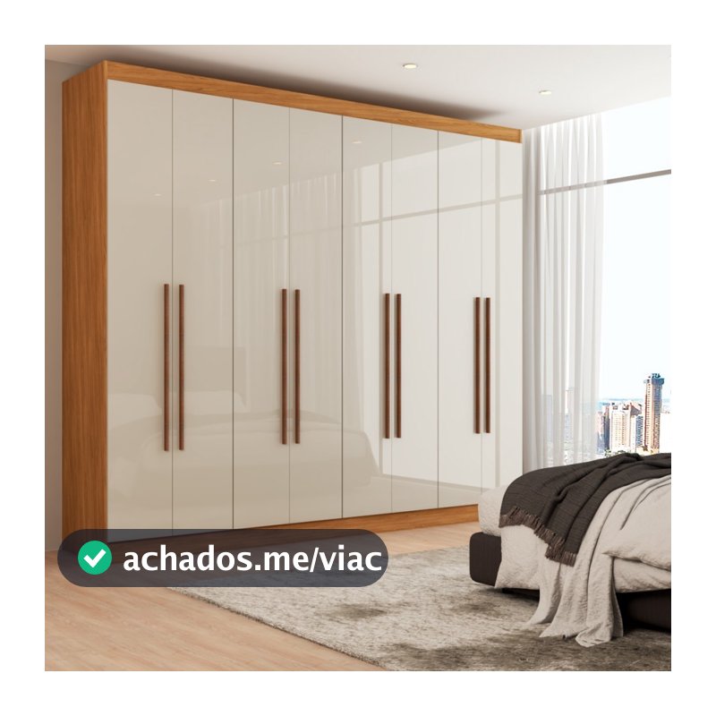 Guarda-Roupa Casal Ele e Ela 8 Portas 8 Prateleiras