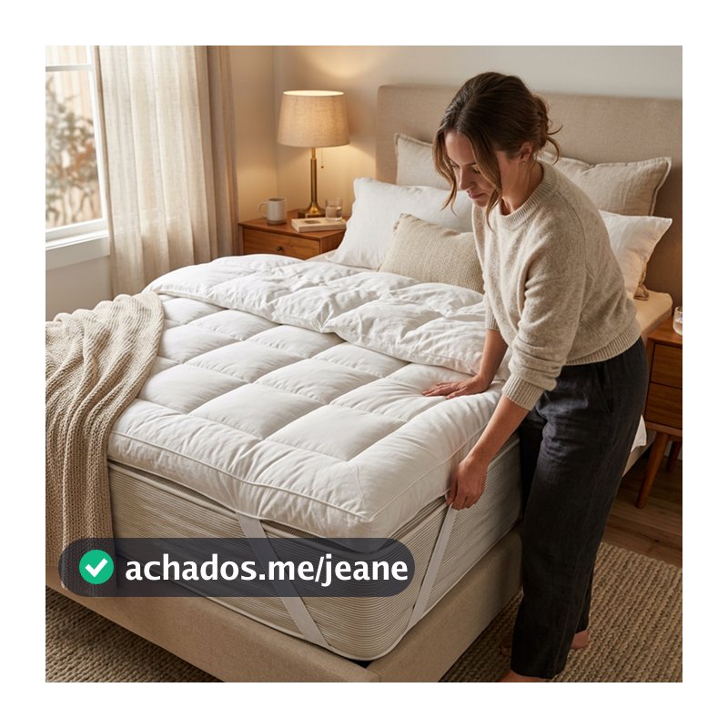 Pillow Top Protetor de Colchão 400 Fios Super Macio Premium Solteiro, Casal, Queen e King Casa Dona