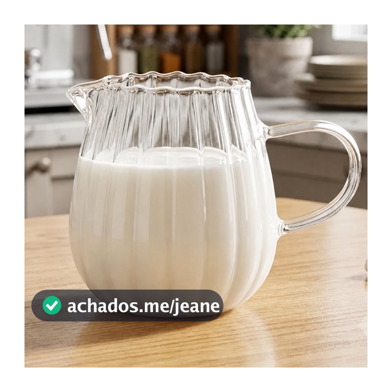Jarra Leiteira De Vidro Borossilicato Lótus 300ml Hauskraft Para Café e Mesa Posta