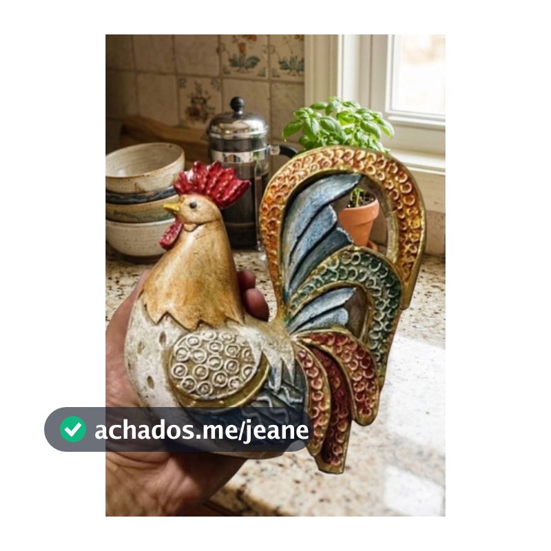 escultura Galizé cozinha casa lar sala presente galinha galo decoração decoracao gesso
