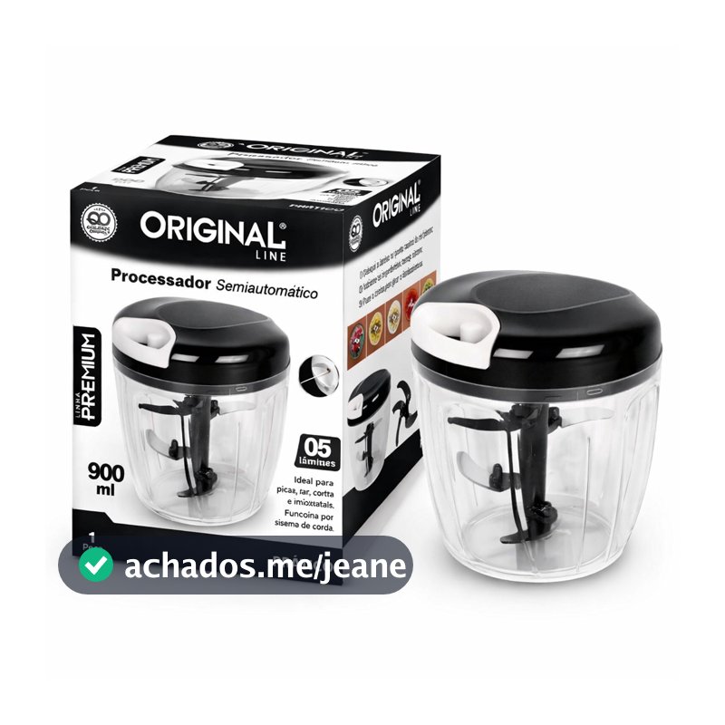 Processador De Alimentos Manual 900ML ORIGINAL Com 5 Lâminas Triturador cortador de legumes