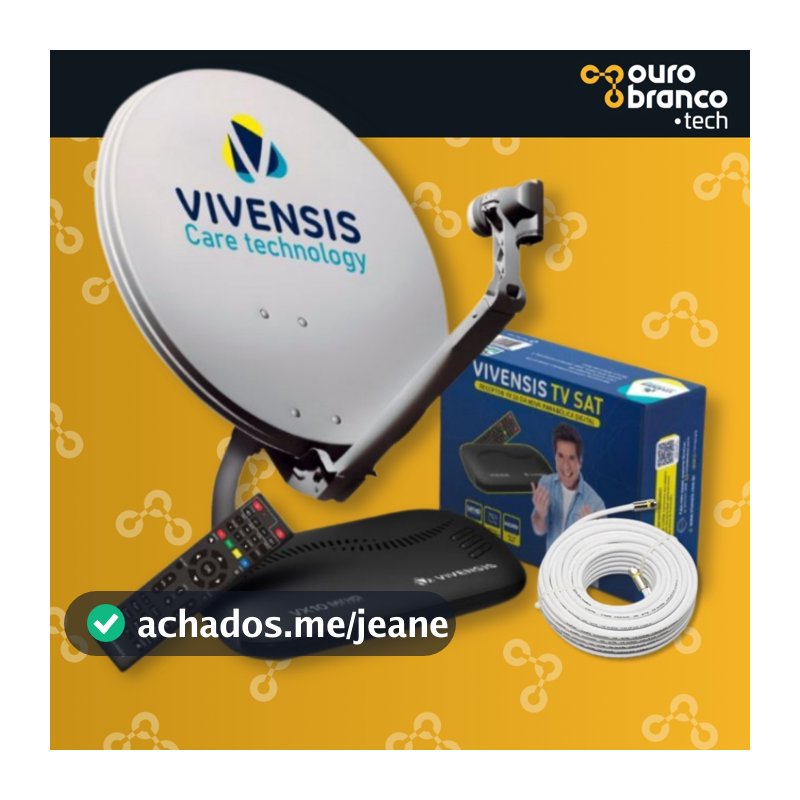 Kit De Antena Completo Com Receptor Vx10 Da Vivensis Com Antena Parabólica Lnbf Conectores e Cabo