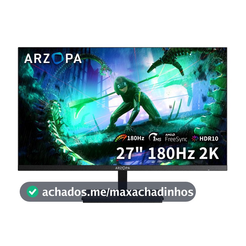 Monitor Gamer ARZOPA M1RC, 27" 2K QHD 180Hz IPS, 1ms, 115% sRGB, USB-C, HDMI, Display Port