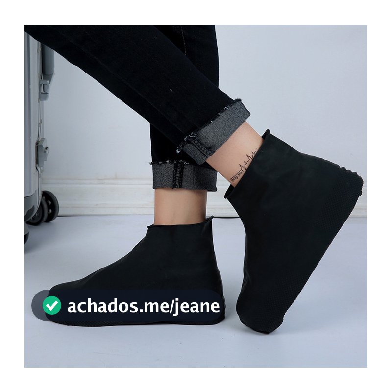 1 Par Capa Protetora De Sapatos/Botas De Chuva De Silicone Reutilizável Antiderrapante M Promoção